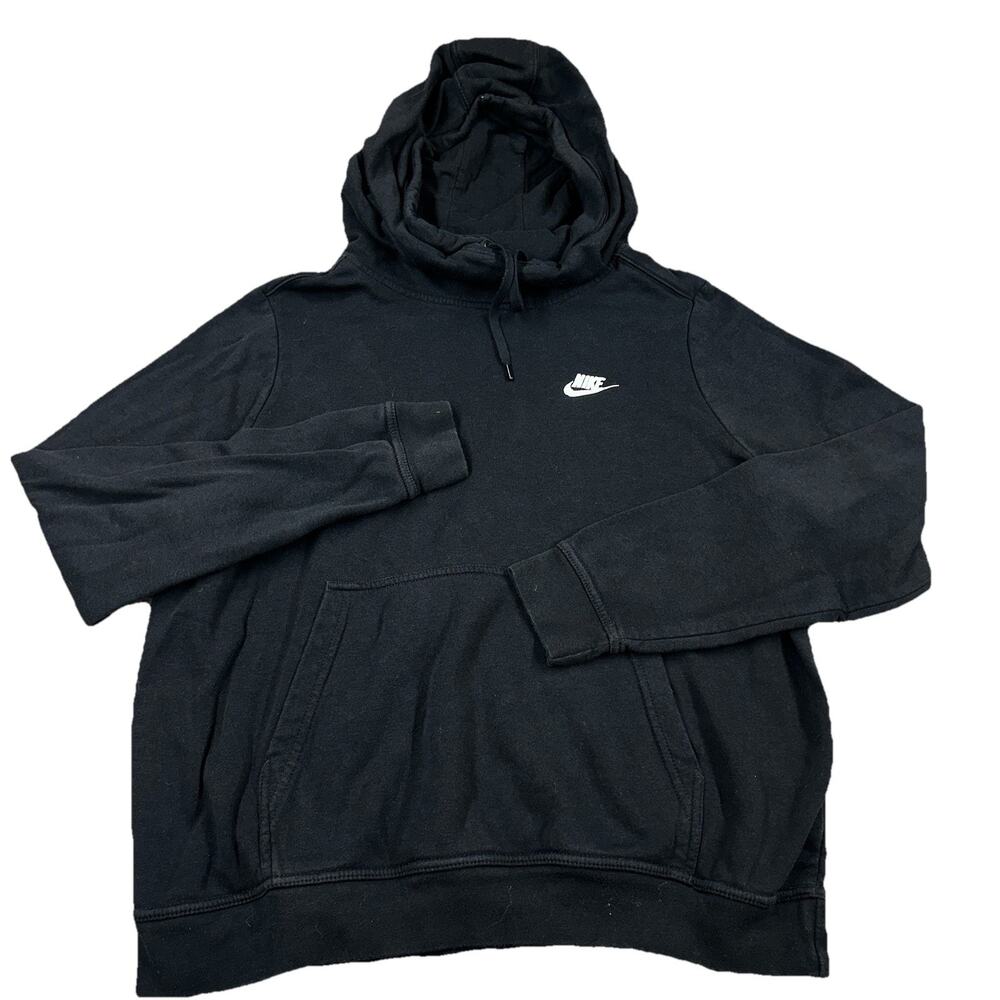 Nike Women’s Black Pullover Hoodie XL Fleece Pocket Swoosh Sweatshirt Casual